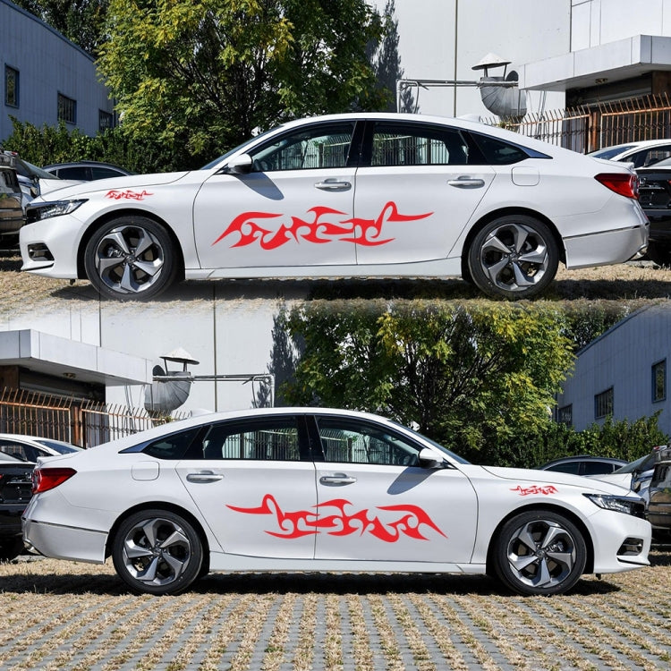 2 PCS/Set D-925 Flame Pattern Car Modified Decorative Sticker(Red)