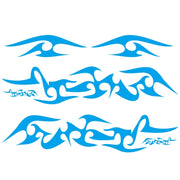 2 PCS/Set D-925 Flame Pattern Car Modified Decorative Sticker(Blue)
