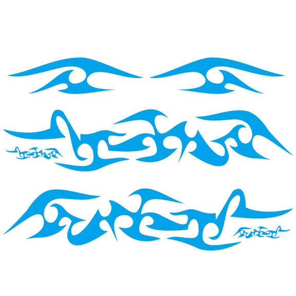 2 PCS/Set D-925 Flame Pattern Car Modified Decorative Sticker(Blue)