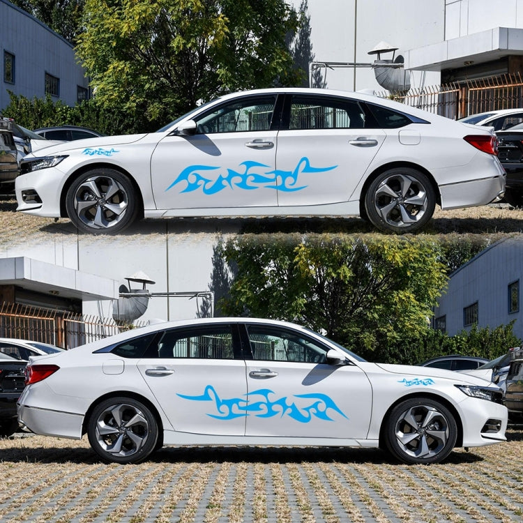 2 PCS/Set D-925 Flame Pattern Car Modified Decorative Sticker(Blue)