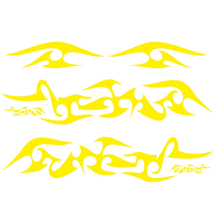 2 PCS/Set D-925 Flame Pattern Car Modified Decorative Sticker(Yellow)