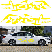 2 PCS/Set D-925 Flame Pattern Car Modified Decorative Sticker(Yellow)
