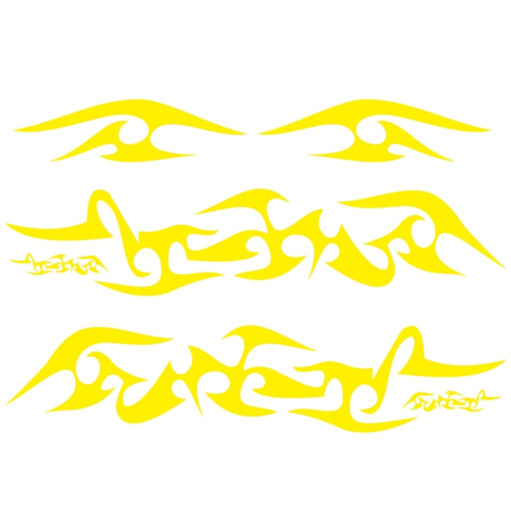 2 PCS/Set D-925 Flame Pattern Car Modified Decorative Sticker(Yellow)