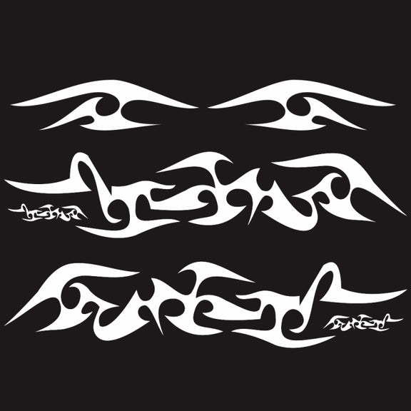 2 PCS/Set D-925 Flame Pattern Car Modified Decorative Sticker(White)