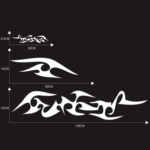 2 PCS/Set D-925 Flame Pattern Car Modified Decorative Sticker(White)