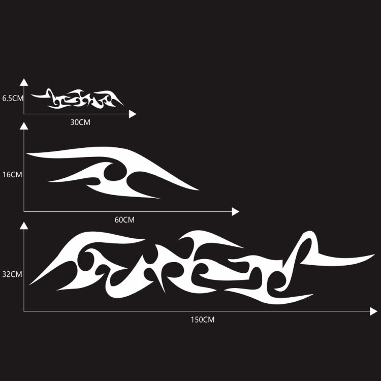 2 PCS/Set D-925 Flame Pattern Car Modified Decorative Sticker(White)