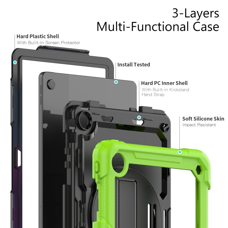 For Lenovo Tab M10 Plus 10.6 3rd Gen 2022 Silicone + PC Tablet Case(Black + Yellow Green)