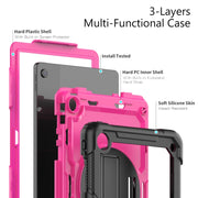 For Lenovo Tab M10 Plus 10.6 3rd Gen 2022 Silicone + PC Tablet Case(Rose Red + Black)