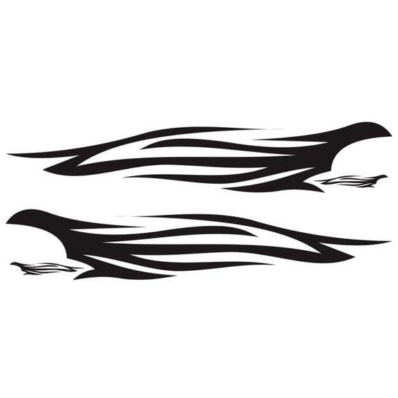 2 PCS/Set D-926 Fire Totem Pattern Car Modified Decorative Sticker(Black)
