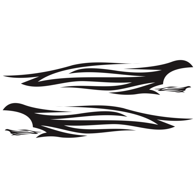 2 PCS/Set D-926 Fire Totem Pattern Car Modified Decorative Sticker(Black)