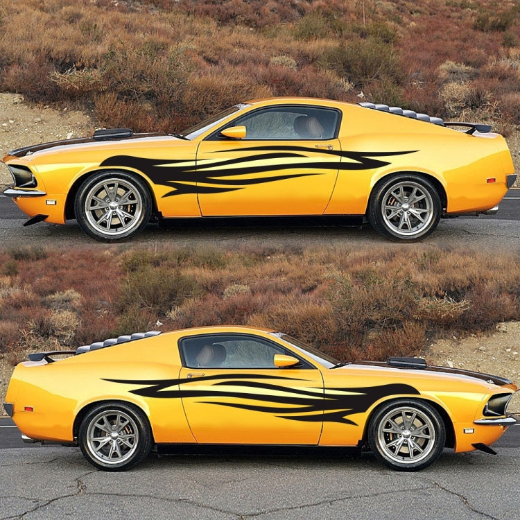 2 PCS/Set D-926 Fire Totem Pattern Car Modified Decorative Sticker(Black)