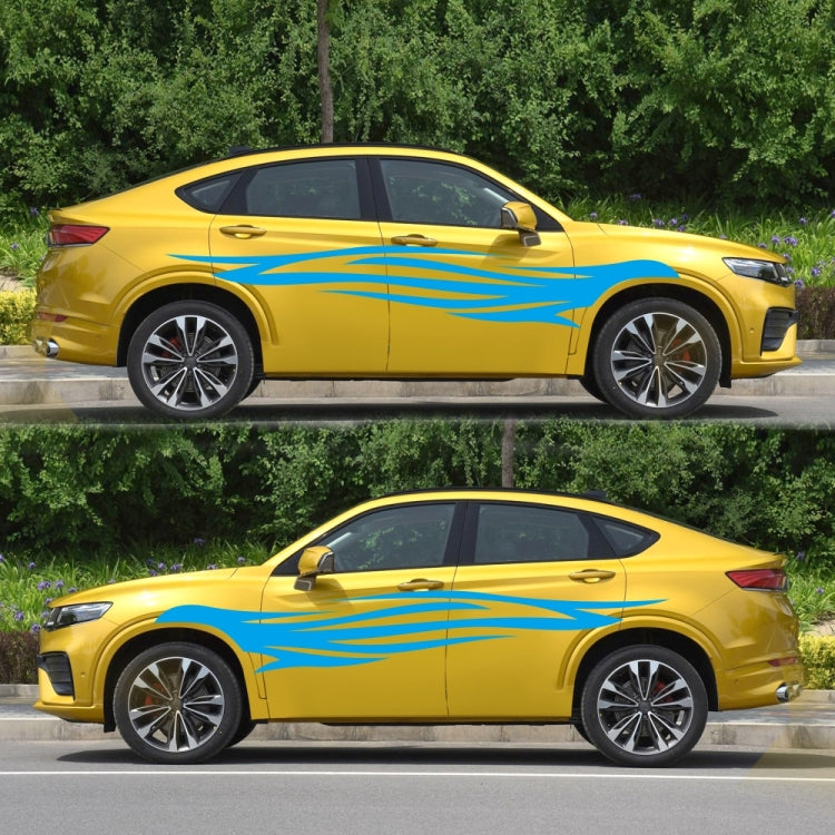 2 PCS/Set D-926 Fire Totem Pattern Car Modified Decorative Sticker(Blue)