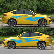 2 PCS/Set D-926 Fire Totem Pattern Car Modified Decorative Sticker(Blue)