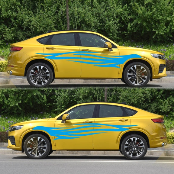 2 PCS/Set D-926 Fire Totem Pattern Car Modified Decorative Sticker(Blue)