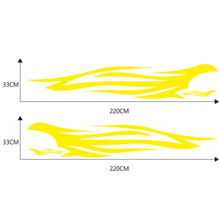 2 PCS/Set D-926 Fire Totem Pattern Car Modified Decorative Sticker(Yellow)