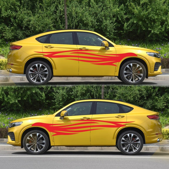 2 PCS/Set D-926 Fire Totem Pattern Car Modified Decorative Sticker(Red)