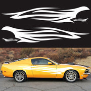 2 PCS/Set D-926 Fire Totem Pattern Car Modified Decorative Sticker(White)