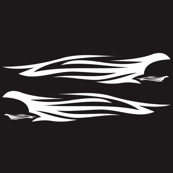 2 PCS/Set D-926 Fire Totem Pattern Car Modified Decorative Sticker(White)