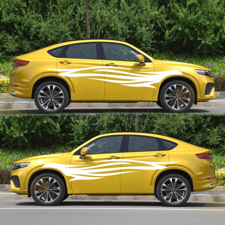 2 PCS/Set D-926 Fire Totem Pattern Car Modified Decorative Sticker(White)