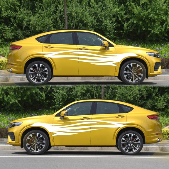2 PCS/Set D-926 Fire Totem Pattern Car Modified Decorative Sticker(White)