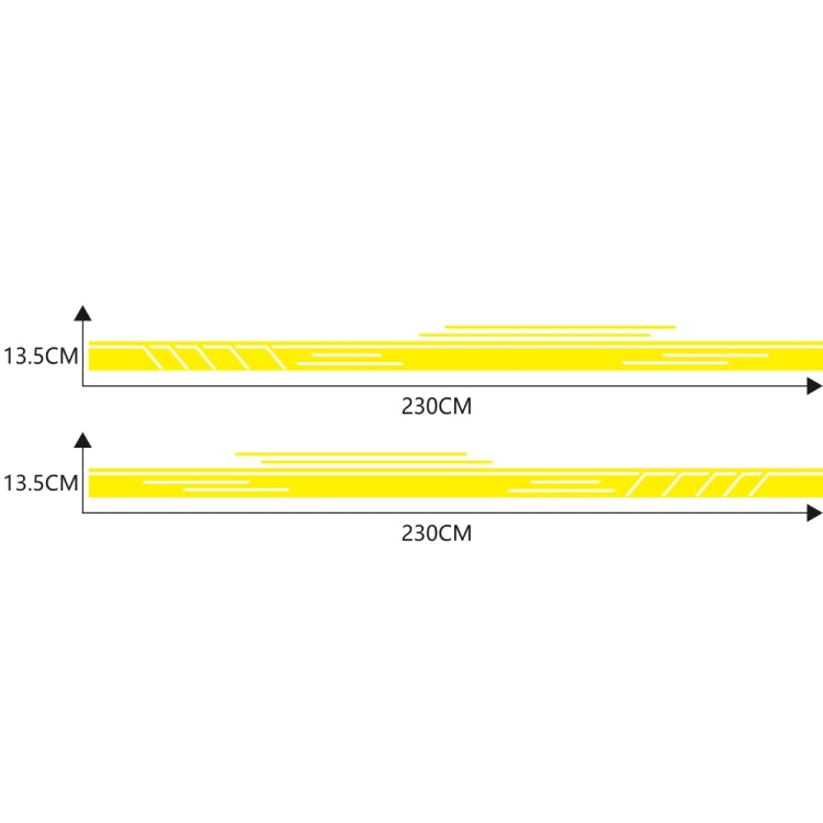 2 PCS/Set D-932 Stripe Pattern Car Modified Decorative Sticker(Yellow)