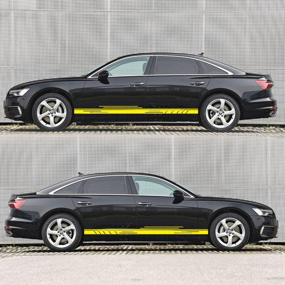 2 PCS/Set D-932 Stripe Pattern Car Modified Decorative Sticker(Yellow)