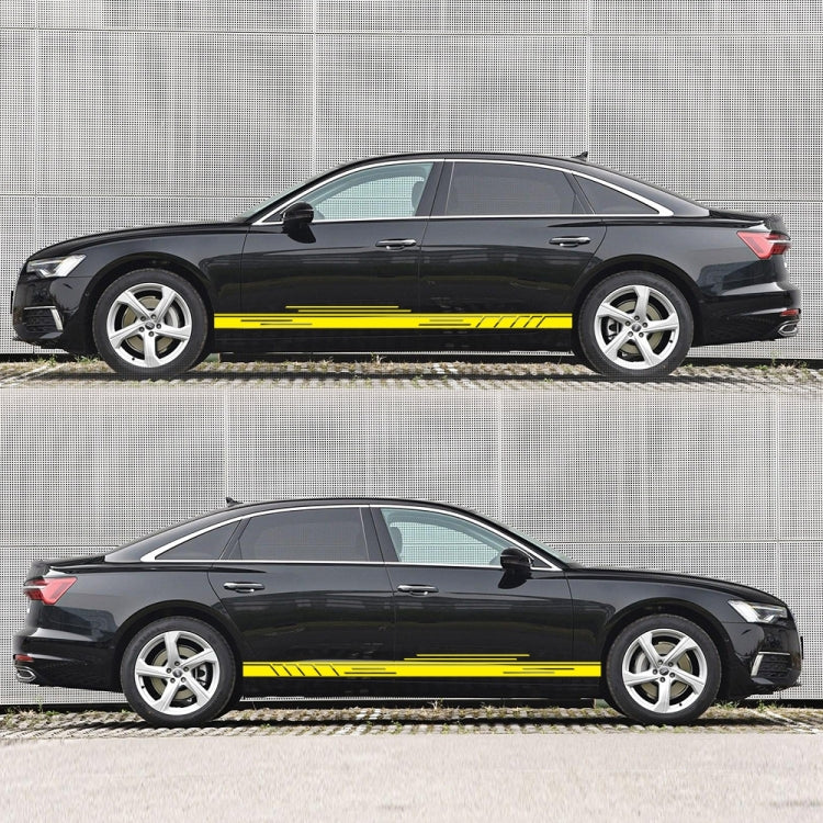 2 PCS/Set D-932 Stripe Pattern Car Modified Decorative Sticker(Yellow)