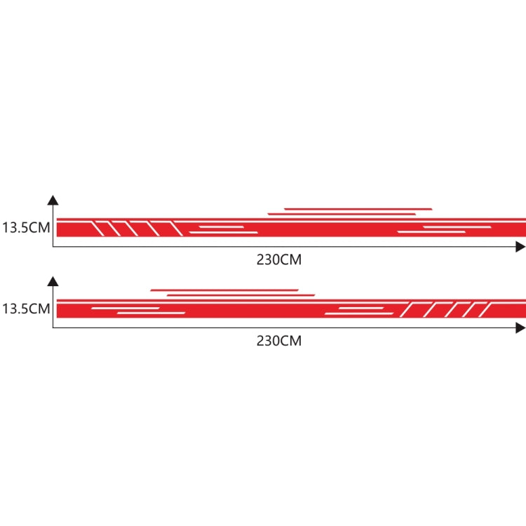2 PCS/Set D-932 Stripe Pattern Car Modified Decorative Sticker(Red)
