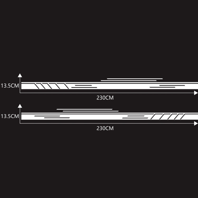 2 PCS/Set D-932 Stripe Pattern Car Modified Decorative Sticker(White)