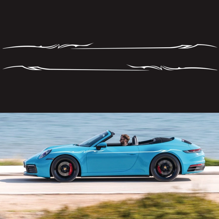 2 PCS/Set D-933 Lightning Pattern Car Modified Decorative Sticker(White)