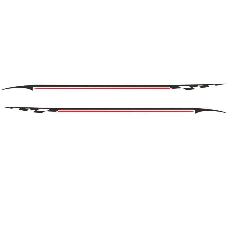 2 PCS/Set D-934 Waistline Pattern Car Modified Decorative Sticker(Black Red)