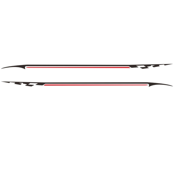 2 PCS/Set D-934 Waistline Pattern Car Modified Decorative Sticker(Black Red)
