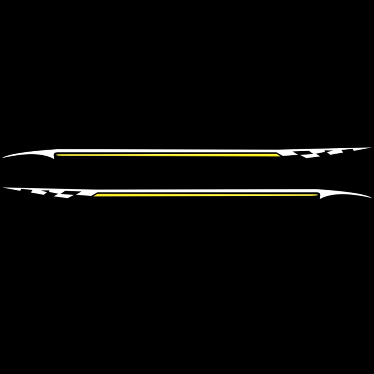 2 PCS/Set D-934 Waistline Pattern Car Modified Decorative Sticker(White Yellow)
