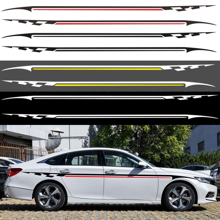 2 PCS/Set D-934 Waistline Pattern Car Modified Decorative Sticker(Black Red)