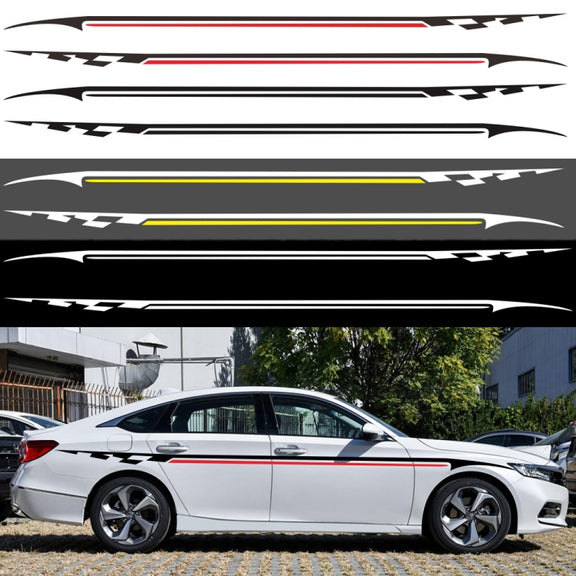 2 PCS/Set D-934 Waistline Pattern Car Modified Decorative Sticker(Black Red)