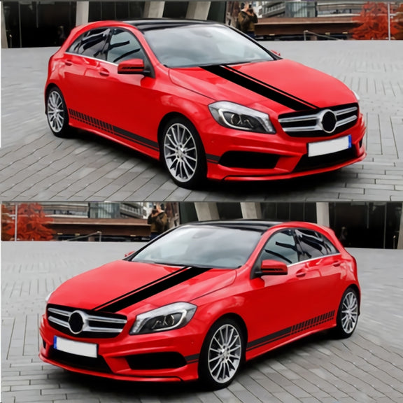 D-936 Stripe Pattern Car Modified Decorative Sticker(Black)