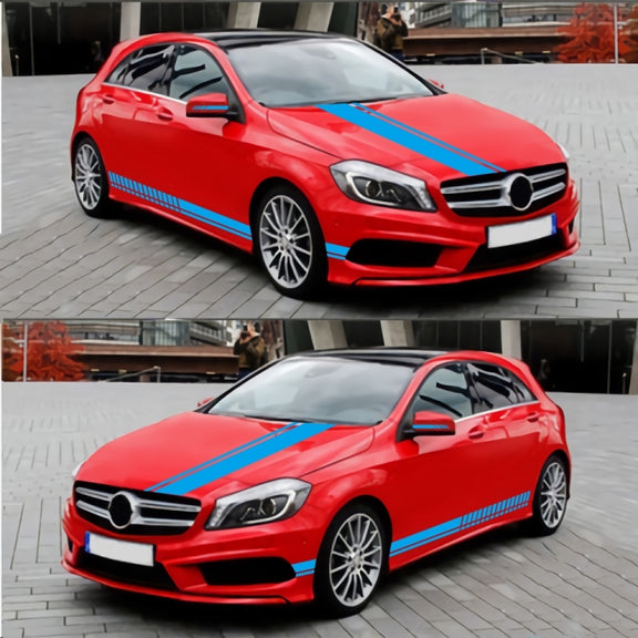 D-936 Stripe Pattern Car Modified Decorative Sticker(Blue)