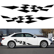 2 PCS/Set D-943 Checkered Flag Pattern Car Modified Decorative Sticker(Black)