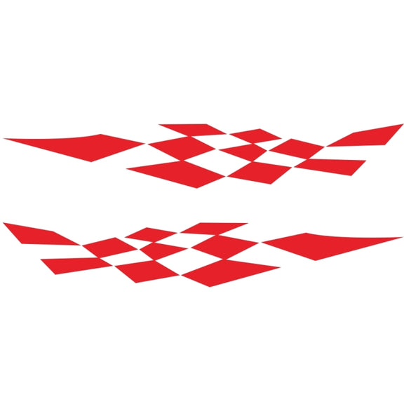 2 PCS/Set D-943 Checkered Flag Pattern Car Modified Decorative Sticker(Red)