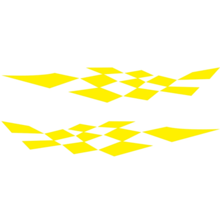 2 PCS/Set D-943 Checkered Flag Pattern Car Modified Decorative Sticker(Yellow)