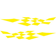 2 PCS/Set D-943 Checkered Flag Pattern Car Modified Decorative Sticker(Yellow)