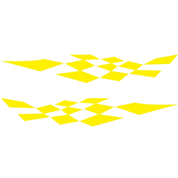 2 PCS/Set D-943 Checkered Flag Pattern Car Modified Decorative Sticker(Yellow)