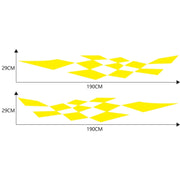2 PCS/Set D-943 Checkered Flag Pattern Car Modified Decorative Sticker(Yellow)