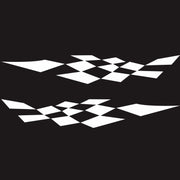 2 PCS/Set D-943 Checkered Flag Pattern Car Modified Decorative Sticker(White)