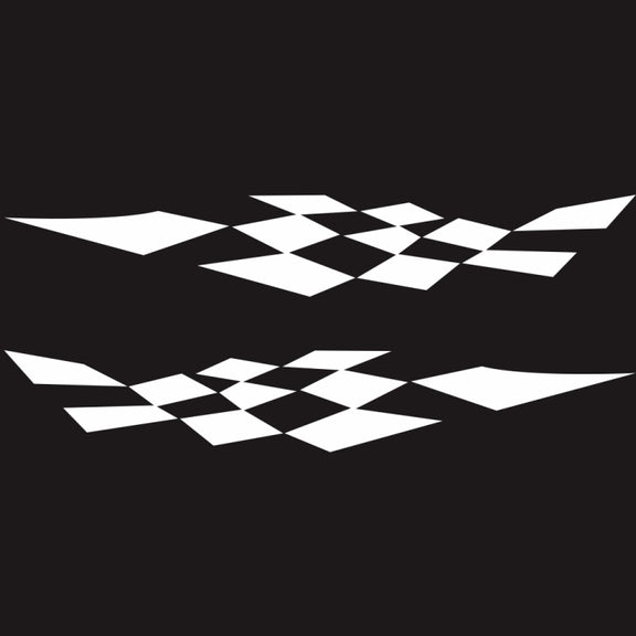 2 PCS/Set D-943 Checkered Flag Pattern Car Modified Decorative Sticker(White)