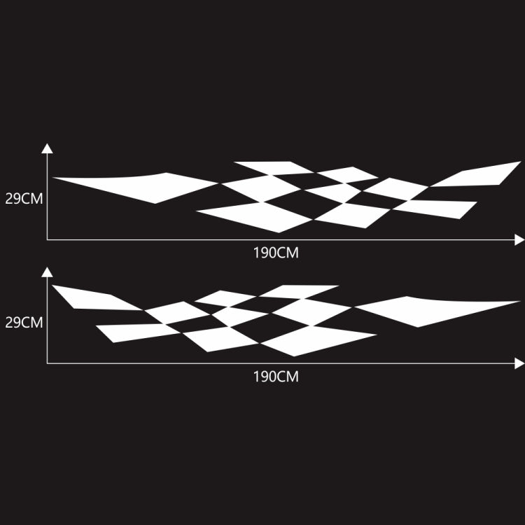 2 PCS/Set D-943 Checkered Flag Pattern Car Modified Decorative Sticker(White)