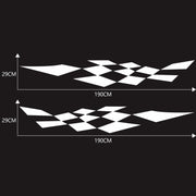 2 PCS/Set D-943 Checkered Flag Pattern Car Modified Decorative Sticker(White)