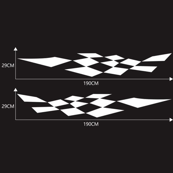 2 PCS/Set D-943 Checkered Flag Pattern Car Modified Decorative Sticker(White)