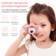 X2S 2.0 Inch LCD Screen Mini Children Camera Digital Camera, Resolution:HD Single Camera 1300W+ 32G Memory Card + Card Reader + Cartoon Stickers(Pink)