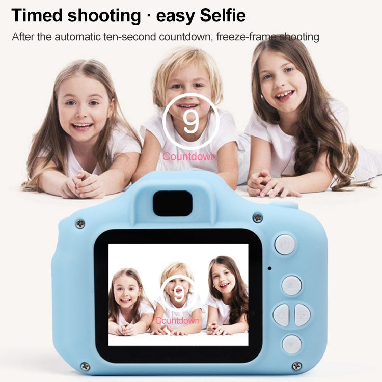 X2S 2.0 Inch LCD Screen Mini Children Camera Digital Camera, For:800W+32G Memory Card+Card Reader+Cartoon Sticker(Green)